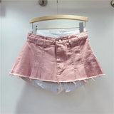 LayerEdge™ – Irregular Two-Piece Denim Skirt (Autumn Trendy A-line)