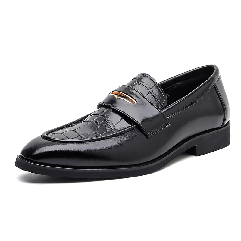 Men’s Black PU Leather Loafers