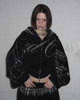 Rhinestone Cropped Hoodie