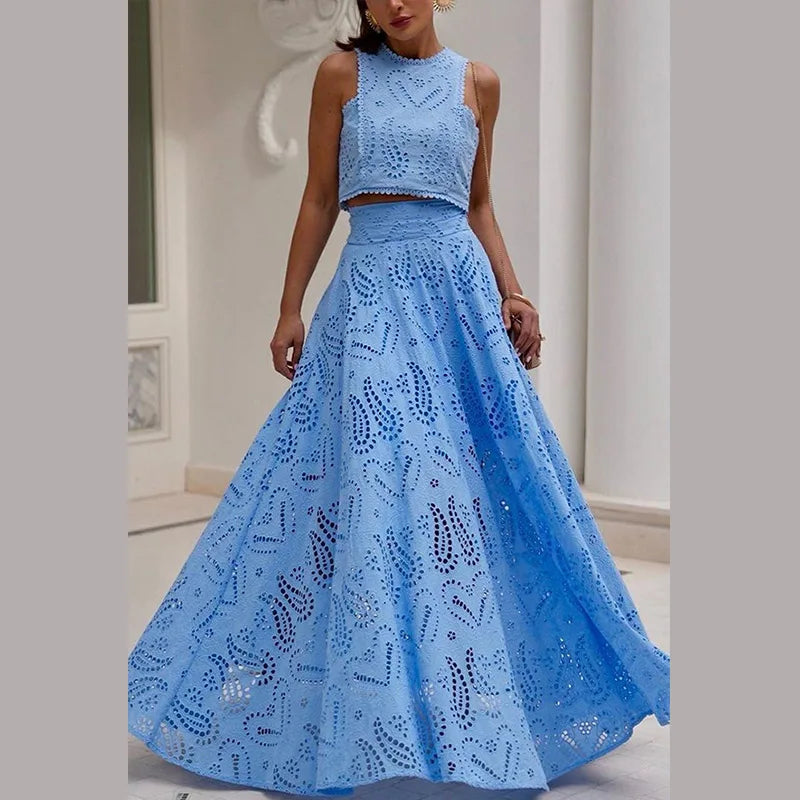 Women's Sleeveless Skirt Set