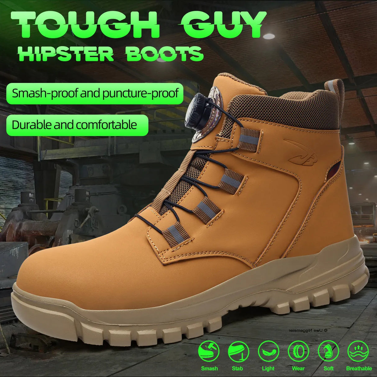 Men Waterproof Safety Work Boots