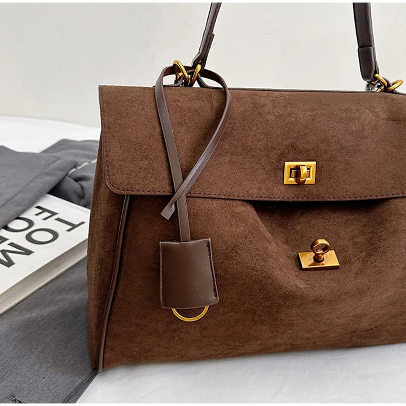 Frosted Leather Shoulder Bag