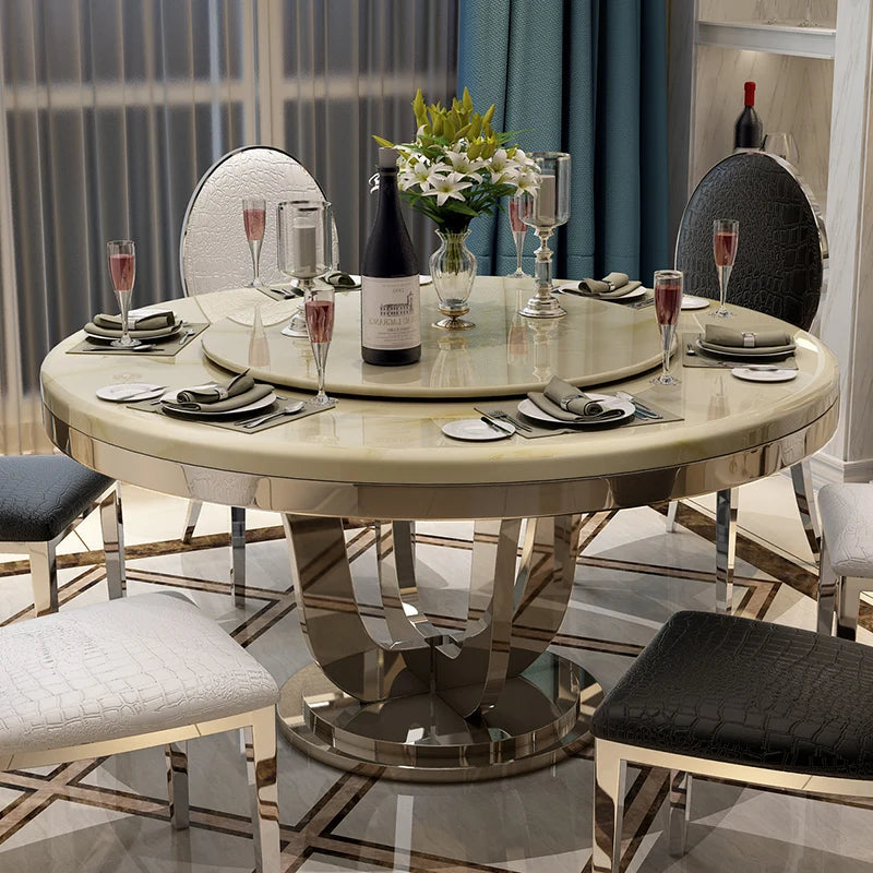 Rotating Metal Dining Table