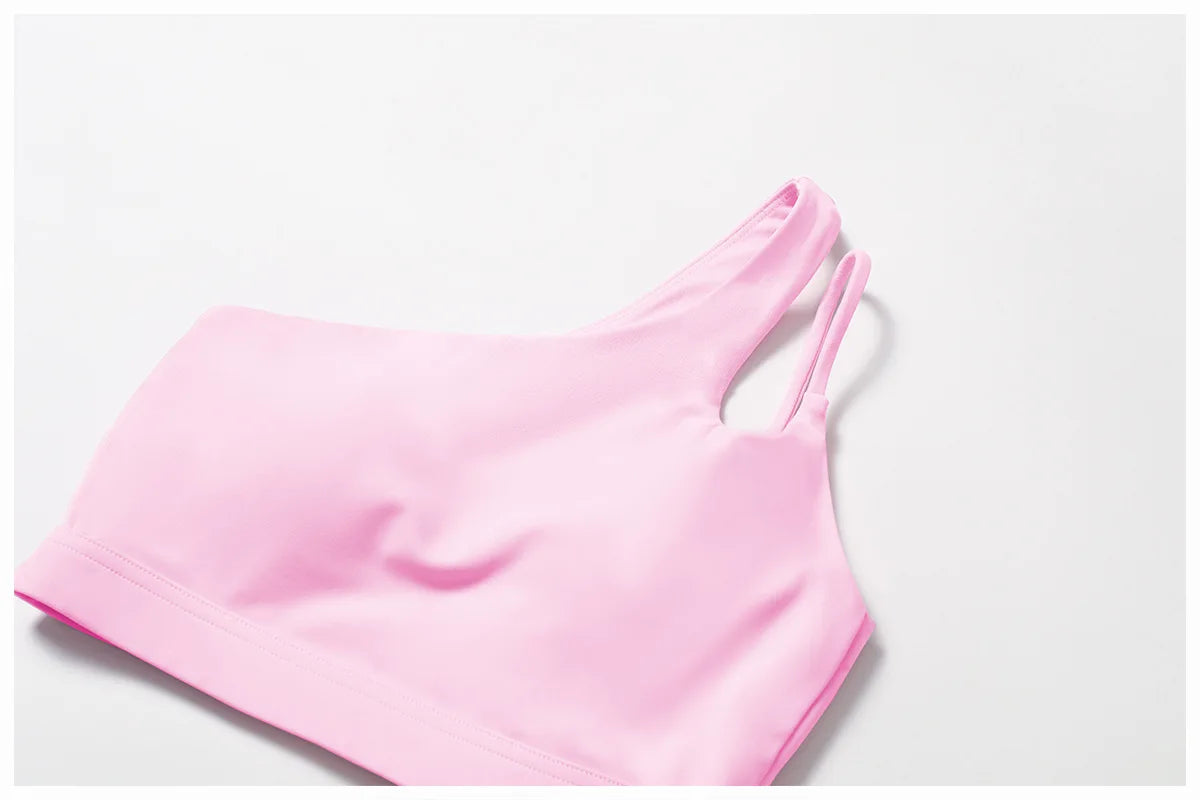 Women Oblique Shoulder Sports Bra