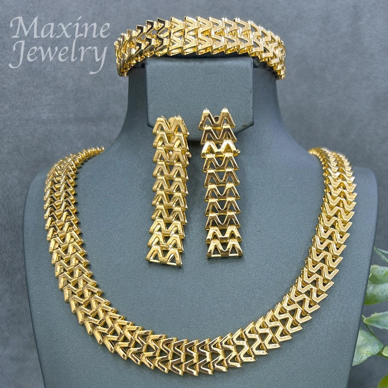 18K Gold Plated Bridal Jewelry Set