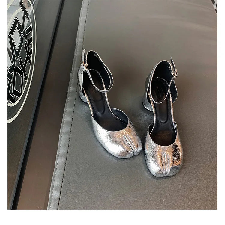 Women’s Leather Square Toe High Heel Pumps