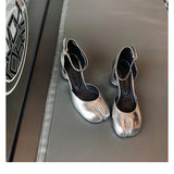 Women’s Leather Square Toe High Heel Pumps