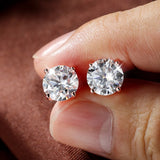 925 Sterling Silver Moissanite Stud Earrings