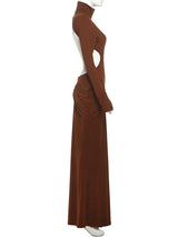 Women's Backless Ruched Maxi Dress