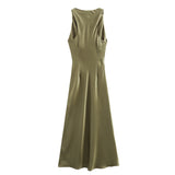Luxe Satin Midi Elegance Dress