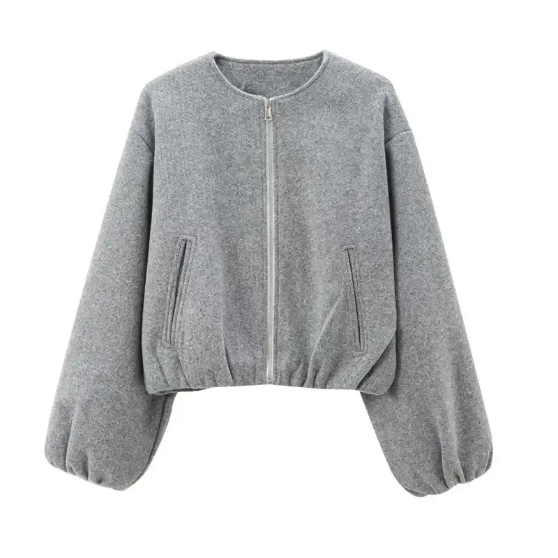 Women Cropped Bomber Jacket