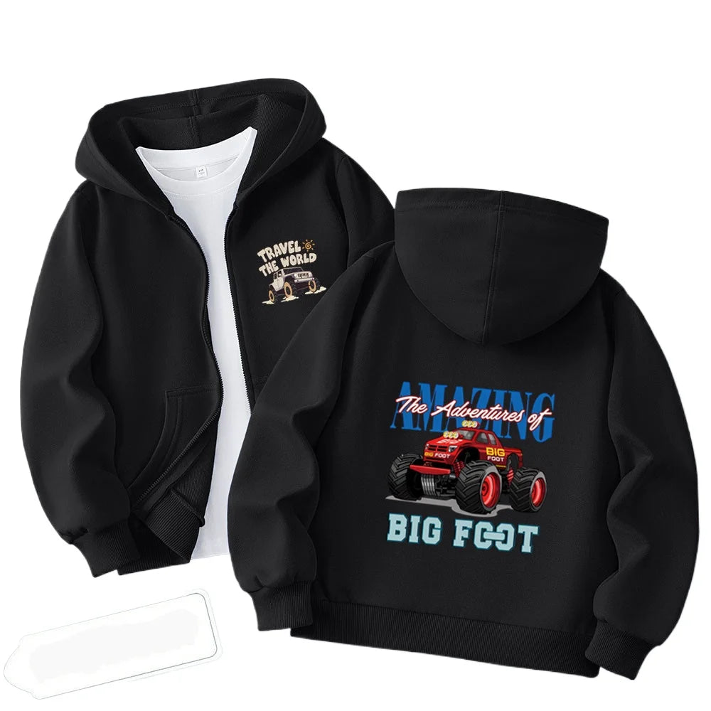Brooklyn Print Zip-Up Hoodie