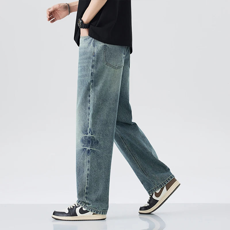Men Retro Straight Jeans