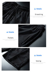 شورت جري رجالي بمقاسات كبيرة - قماش شبكي مموه