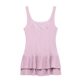 Women Pleated Backless Party Dress