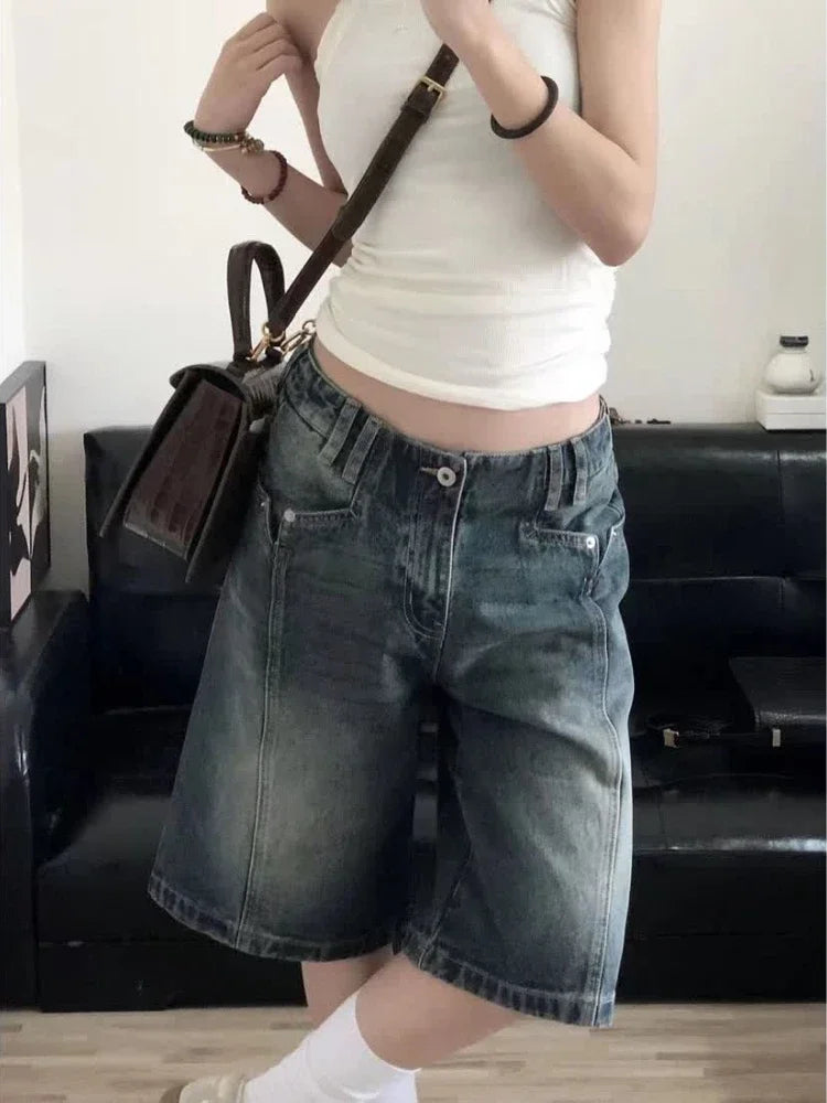 WideRush™ – Baggy Korean Jorts (Y2K Oversized Casual Shorts)
