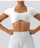 Women Crop Fit Yoga Tee