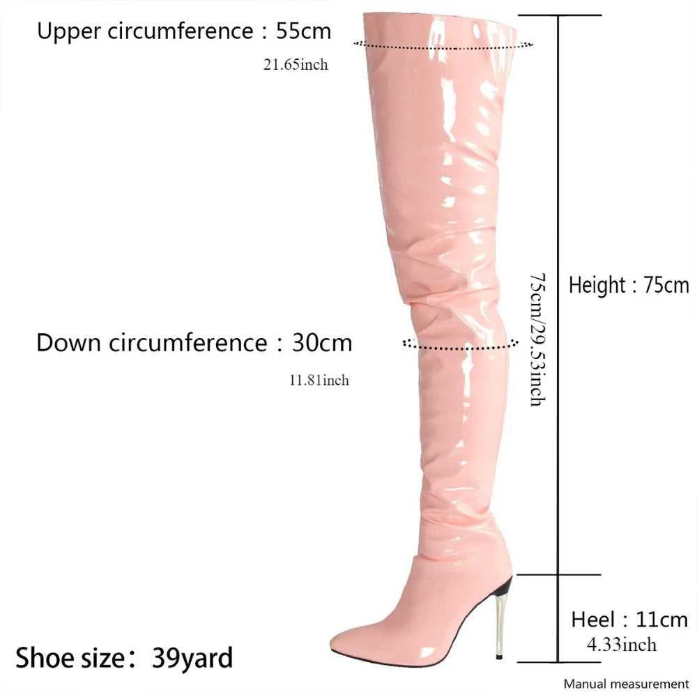 Women’s Over-the-Knee Metallic Heel Boots