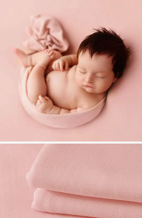 Newborn soft wrap blanket in pink, perfect for photography accessories and keeping babies cozy.