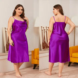 Women Satin Chemise Nightdress Plus Size Sleepwear