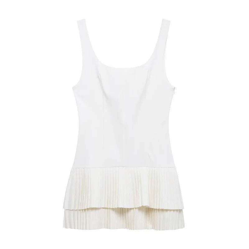 Women Pleated Backless Party Dress