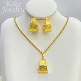 Gold Plated Pendant Necklace & Earrings Set
