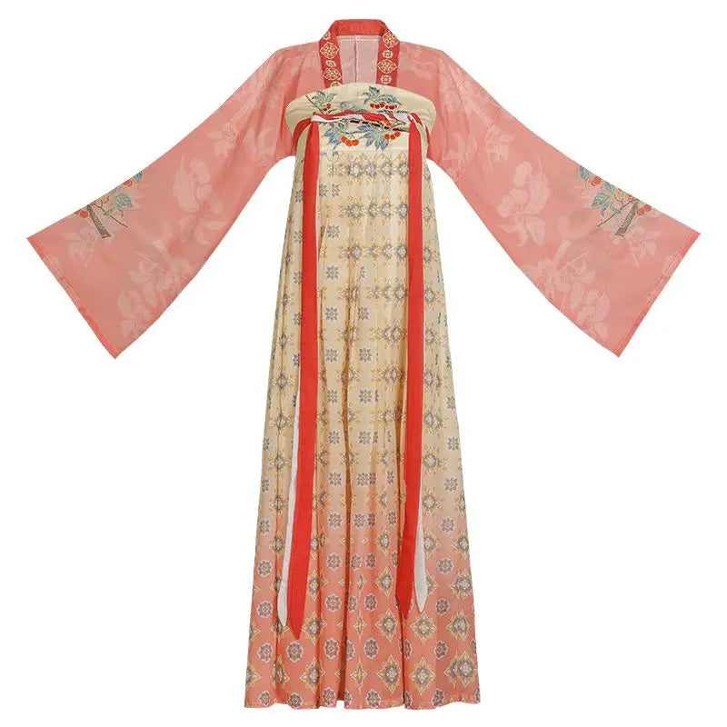 Tang Suits Hanfu for women, pink polyester cosplay costume, perfect for Halloween celebrations.