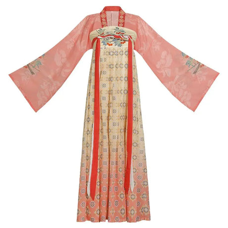 Tang Suits Hanfu for women, pink polyester cosplay costume, perfect for Halloween celebrations.