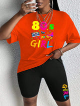 Women Color Print T-Shirt & Shorts Set