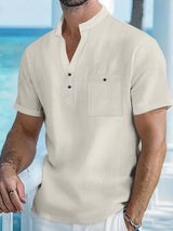 Heritage Linen Stand Collar Shirt