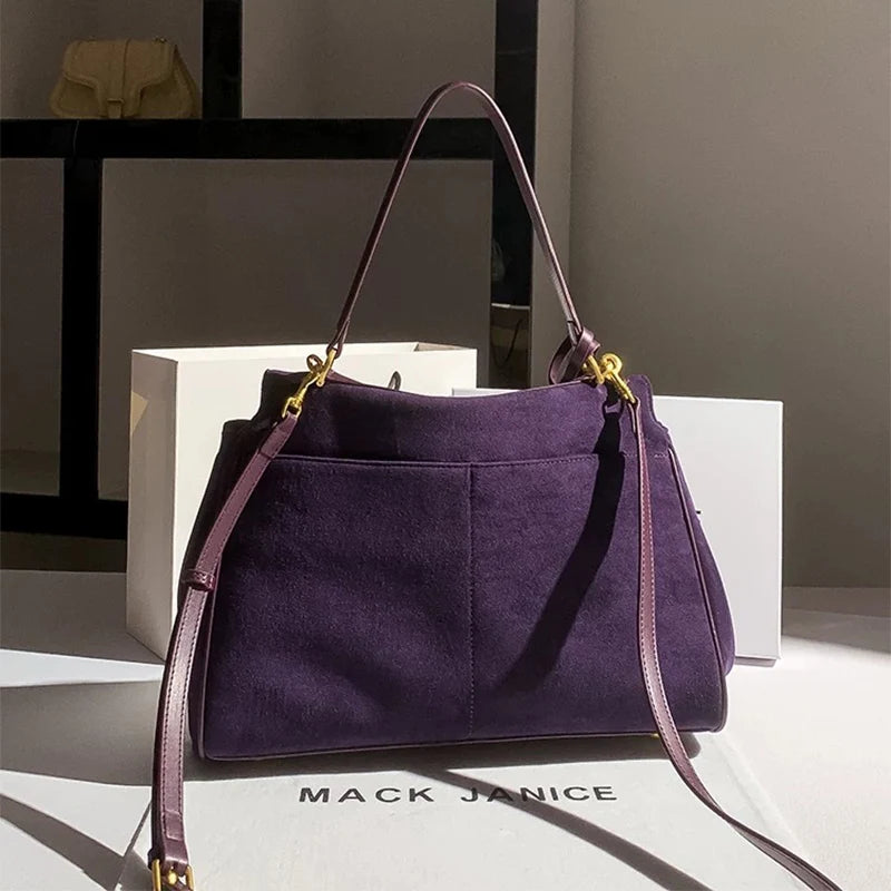 Frosted Leather Shoulder Bag