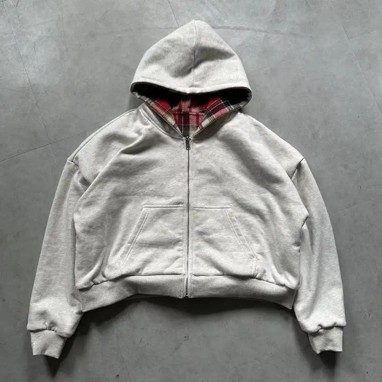 Unisex American Retro Zip Hoodie