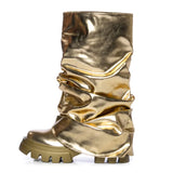 Women Mid Calf Boots Plush Lined Winter Shoes