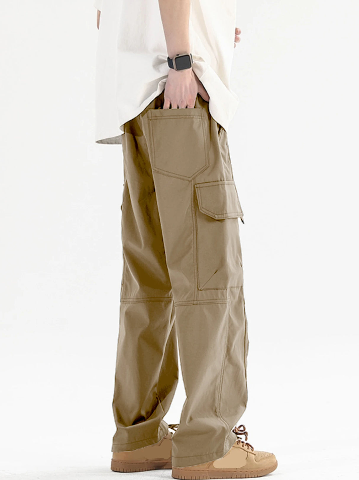 Men Oversize Black Cargo Pants