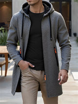 Men's Long Hooded Knit Jacket