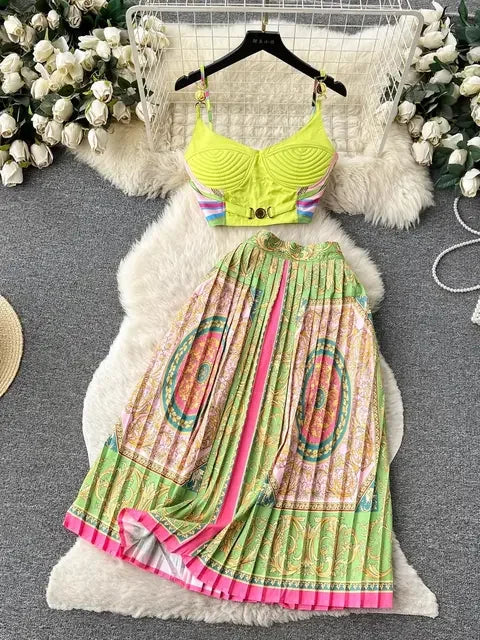 Women's Crop Top & Skirt Set
