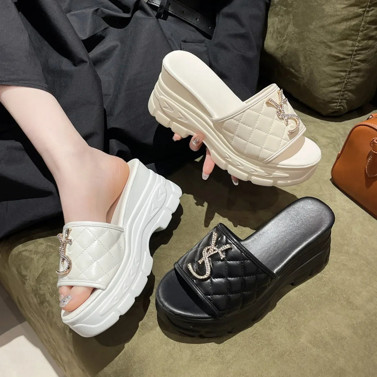 Women Fashion Platform Letter Sandals