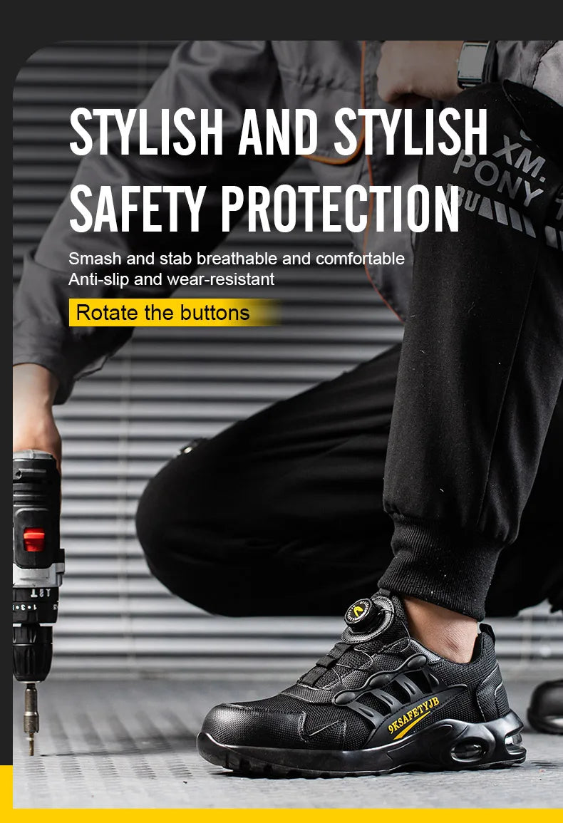Men Air Cushion Safety Sneakers