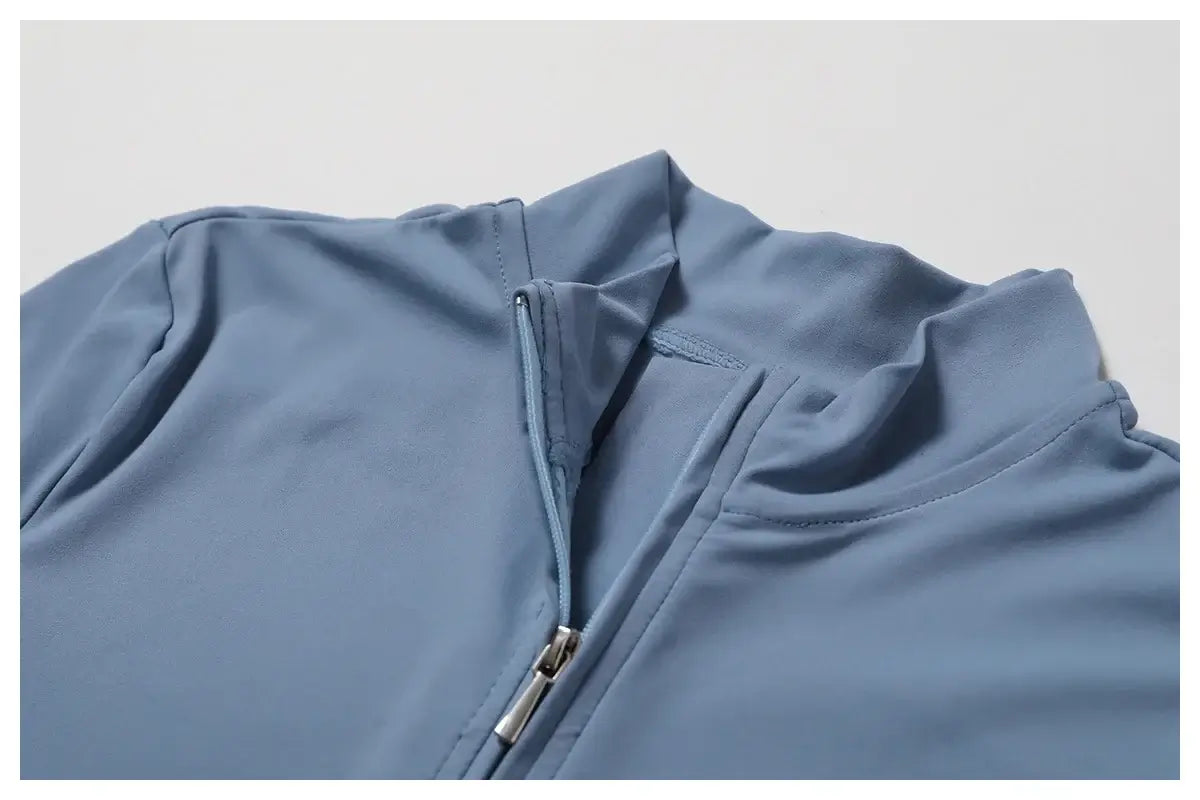 Women Fitness Zipper Long Sleeve Jumpsuit