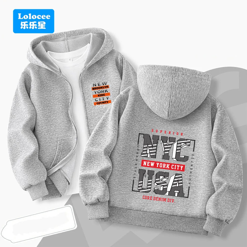 Brooklyn Print Zip-Up Hoodie