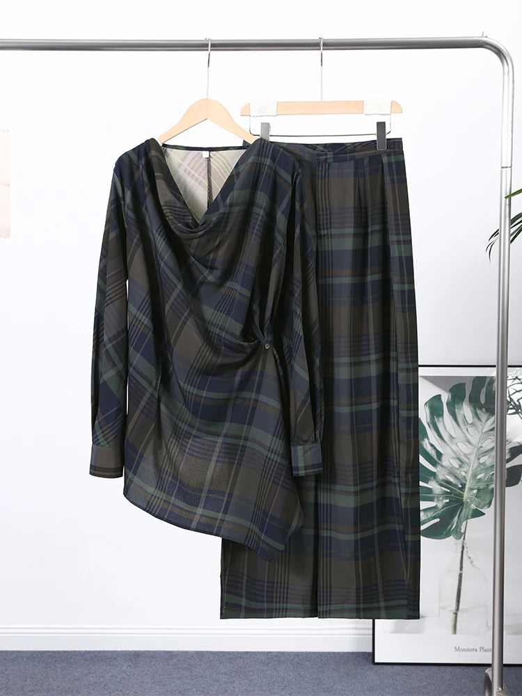 Women's Plaid 2 Piece Set
