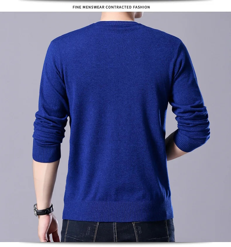 سترة رجالية محبوكة برقبة على شكل حرف V بمقاسات كبيرة