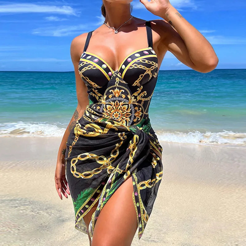 Printed Push-Up Swimsuit