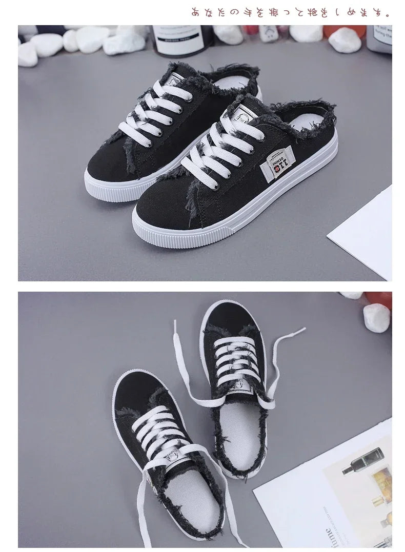 Women Canvas Slippers Casual Flat Shoes