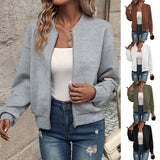 Casual Zipper Baseball Collar Women's Jacket