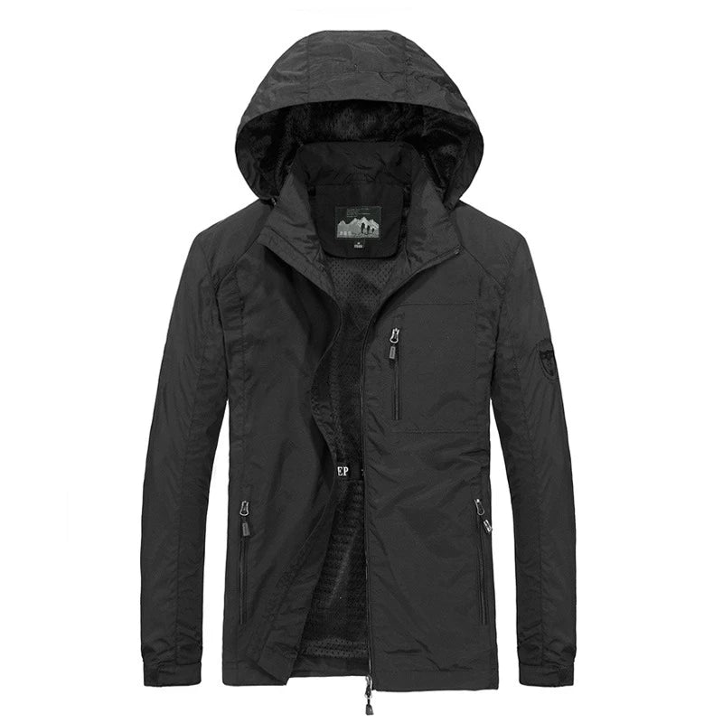 Men’s Waterproof Hooded Windbreaker
