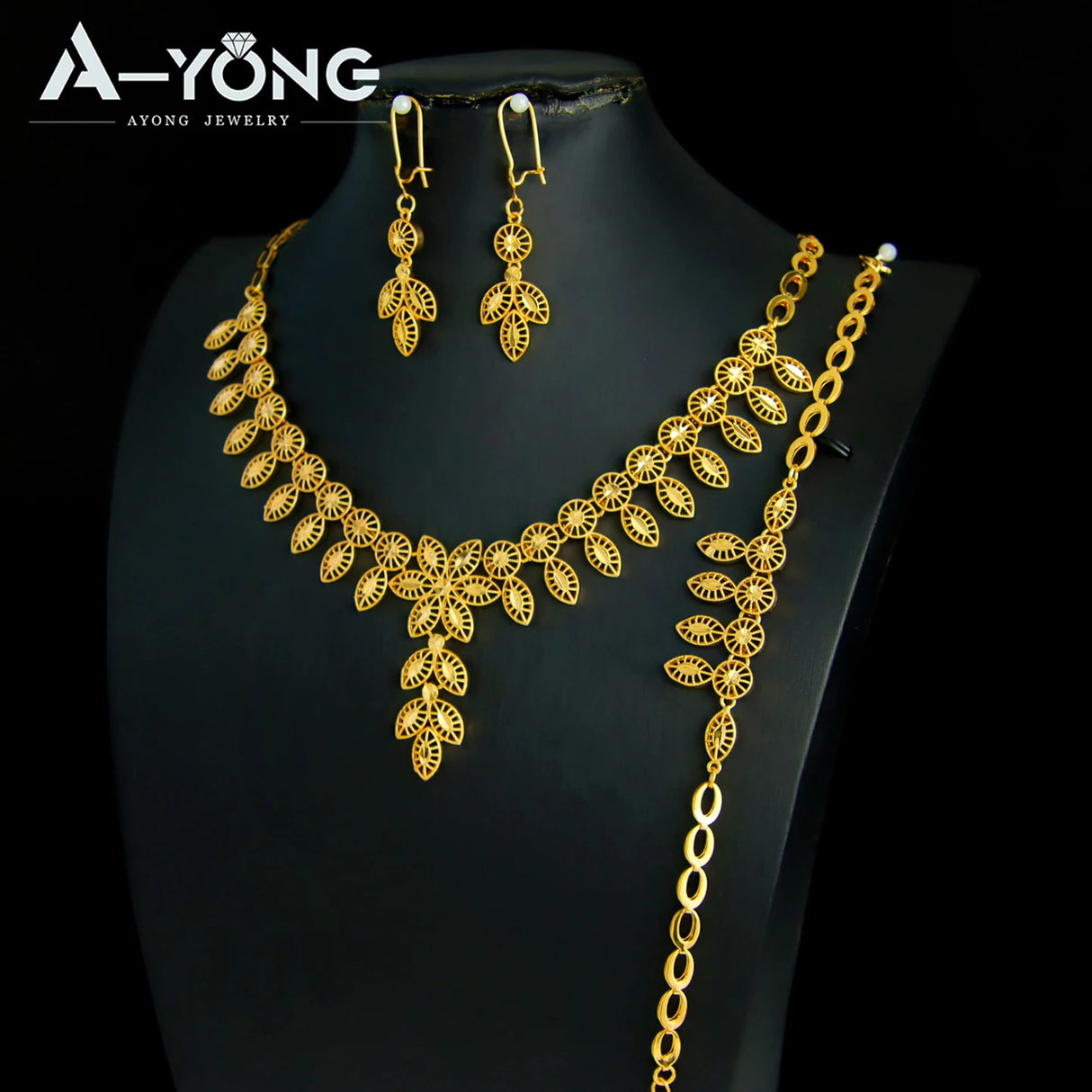 Dubai 21K Gold Plated Bridal Jewelry Set