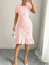 Women’s Floral Puff Sleeve Dress – Elegant Style
