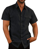 Men's Plus Size Cotton Linen T-Shirt – Summer Solid