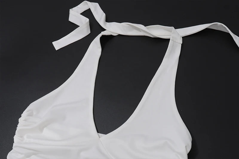 Irregular Backless Halter Camisole Top
